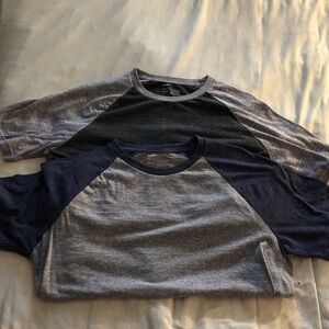 Men's Raglan Sleeve T-Shirts - Black and Blue